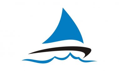 Yelkenli Logo tasarım şablonu vektör