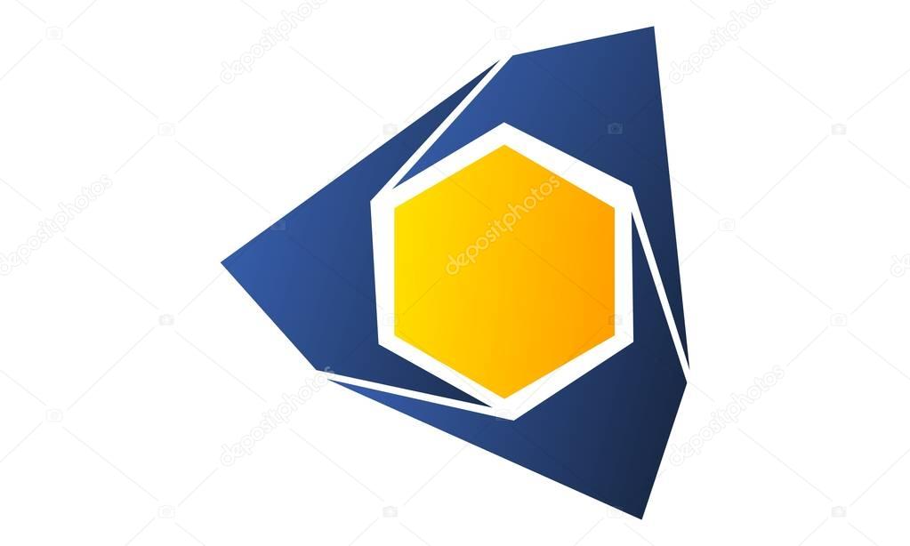 Polygon Rotation Logo Design Template Vector