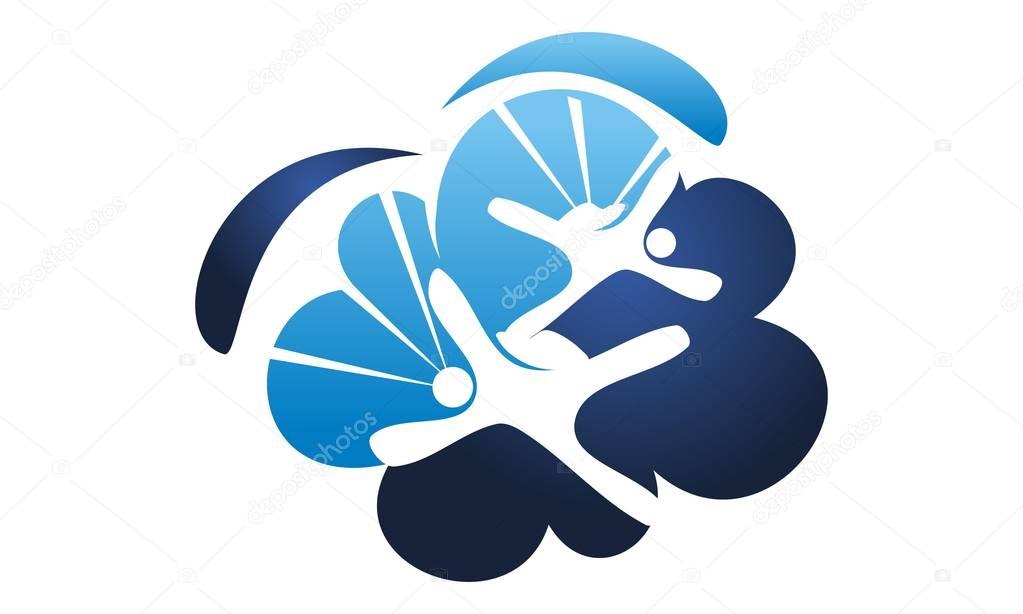 Parachutist Logo Design Template Vector
