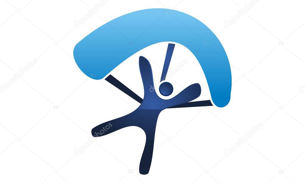 Parachutist Logo Design Template Vector