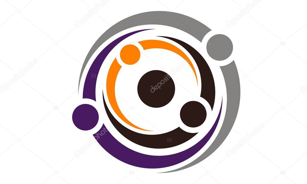 Team Work Synergy Logo Design Template Vector