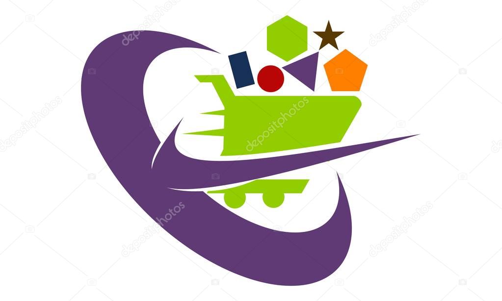 One Stop Shopping Logo Design Template Vector