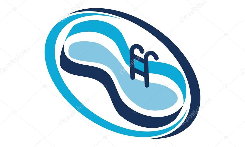 Pool Restoration Service Logo Design Template Vector