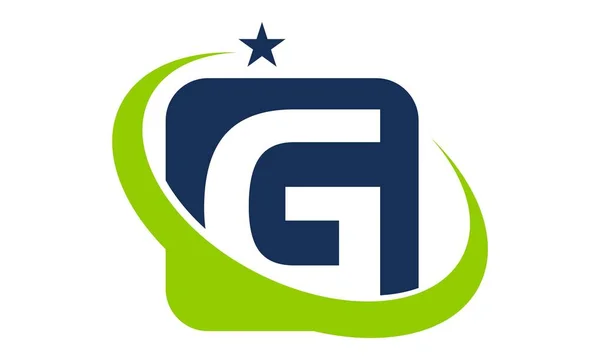 Letter G Swoosh Star — Stockvector