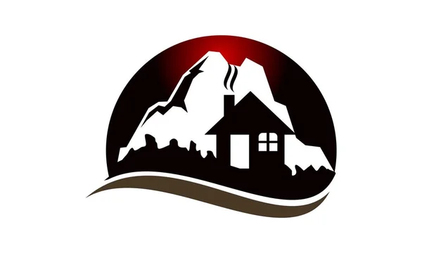 山地旅馆标志设计模板矢量 — 图库矢量图片