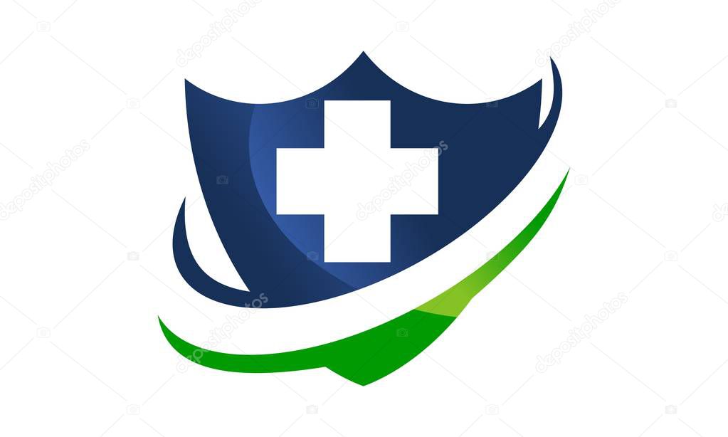 Health Shield Logo Design Template Vector