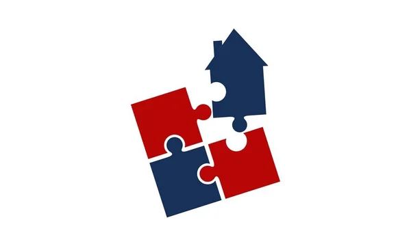 Jigsaw Home Logo ontwerp sjabloon Vector — Stockvector