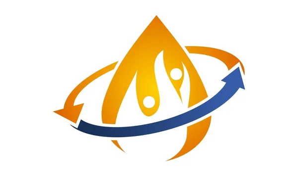 Vector de plantilla de diseño de logotipo saludable Hydro — Vector de stock