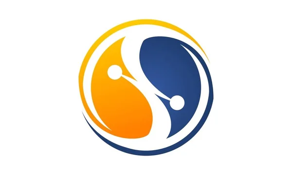 技術接続ロゴ デザイン テンプレート ベクトル — ストックベクタ