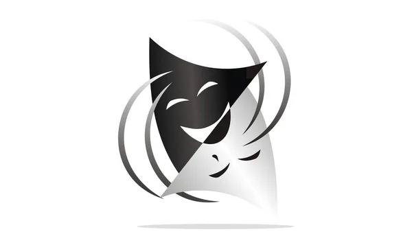 Theatralische Maske Logo Design Template Vektor — Stockvektor