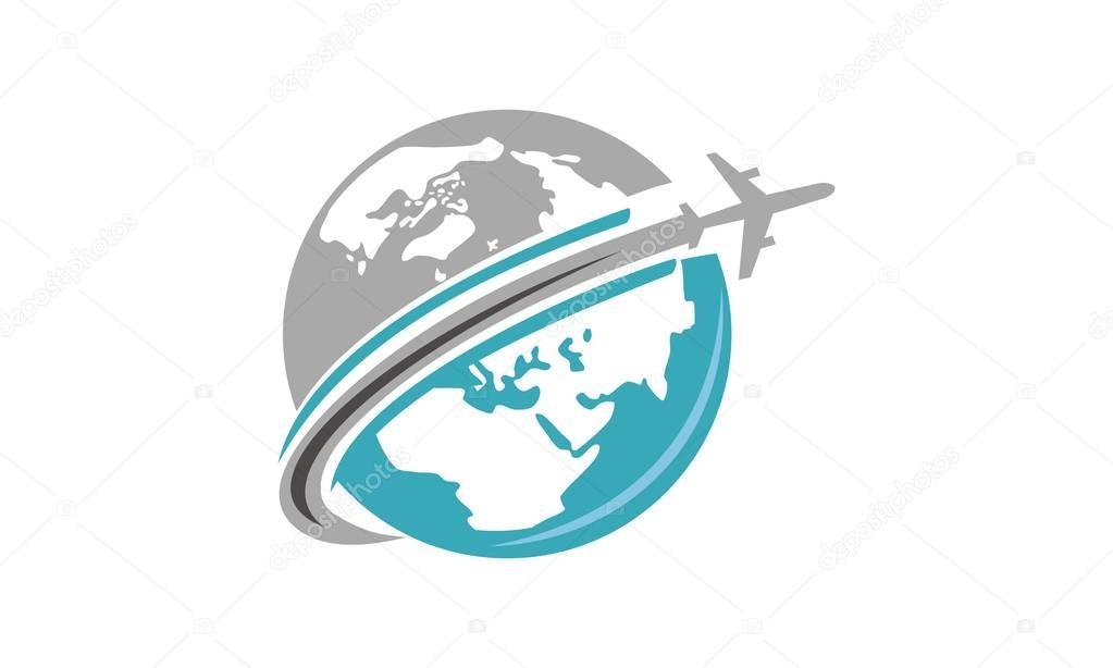 Travel around world Logo Design Template Vector