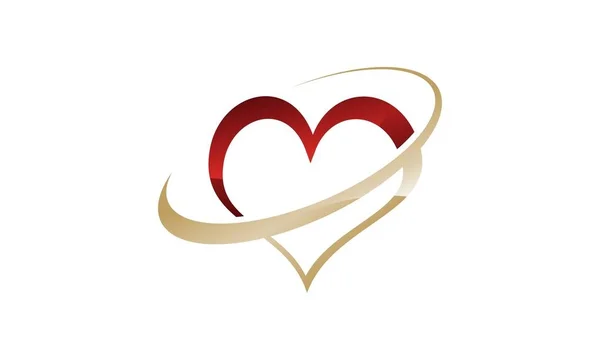 Γυαλιστερό καρδιά λογότυπο σχεδιασμό πρότυπο διάνυσμα — Διανυσματικό Αρχείο
