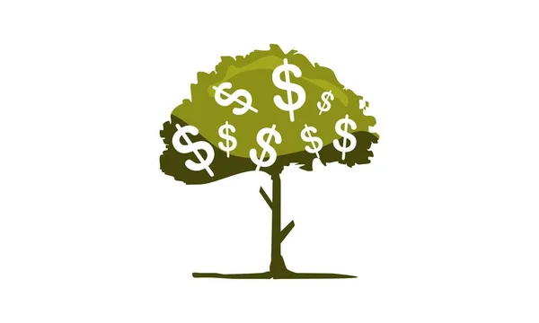 Peníze strom Logo Design šablony vektor — Stockový vektor
