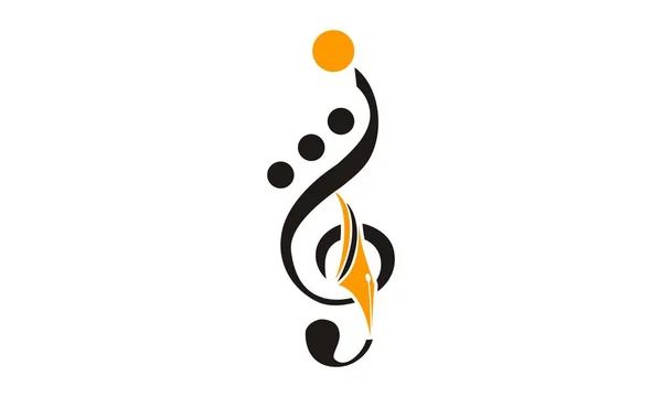 Μουσική εκπαίδευση λογότυπο σχεδιασμό πρότυπο διάνυσμα — Διανυσματικό Αρχείο