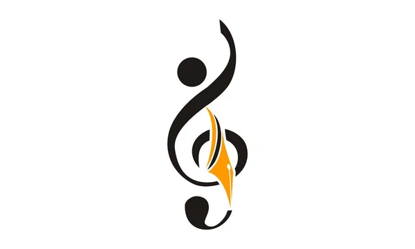 Educazione musicale Logo Design Template Vector — Vettoriale Stock