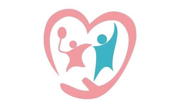 Vector de plantilla de diseño de Logo de amor de crianza — Vector de stock
