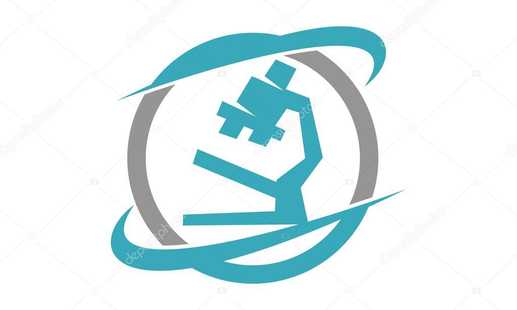 Microscope lab center Logo Design Template Vector