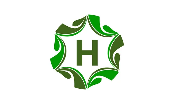 Green Project Solution Center Initial H — Stock Vector