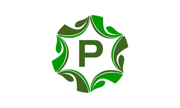 Centro de Solução de Projeto Verde P inicial — Vetor de Stock