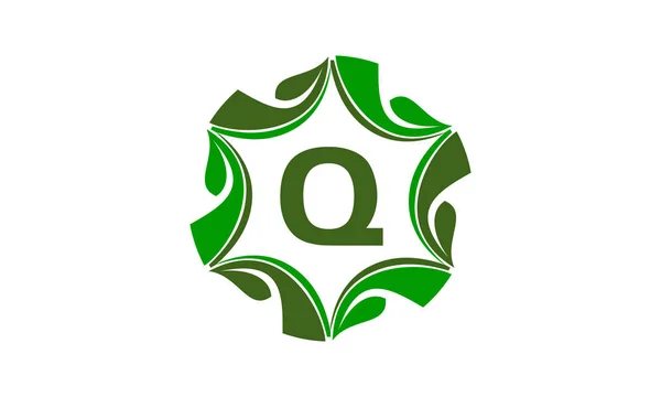 Green Project Solution Center Q iniziale — Vettoriale Stock