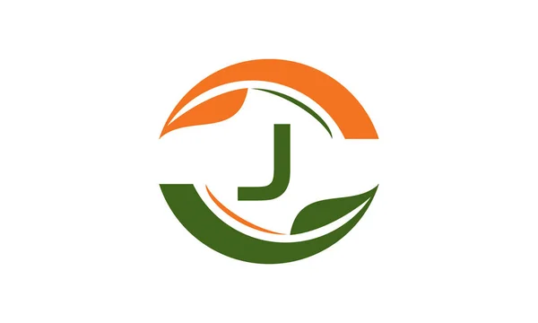 Centro de Solução de Projeto Verde Inicial J —  Vetores de Stock