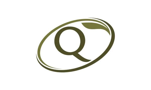 Swoosh листьев буква Q — стоковый вектор