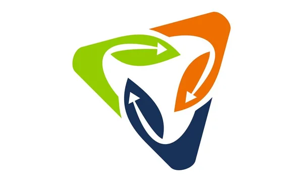 Vector de plantilla de diseño de logotipo de rotación de hojas — Vector de stock