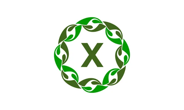 Green Project Solution Center Inicial X — Vector de stock