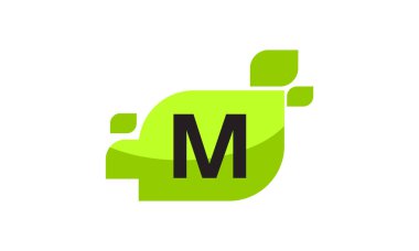 İlk M Logo tasarım şablonu vektör yaprak