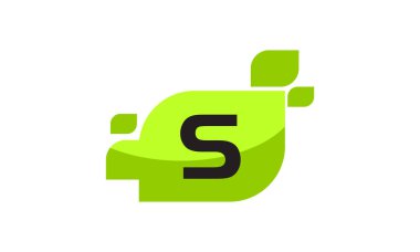 İlk S Logo tasarım şablonu vektör yaprak