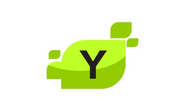 İlk Y Logo tasarım şablonu vektör yaprak