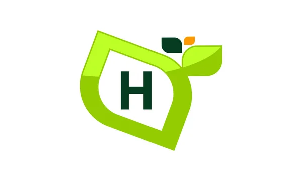 Blatt Initiale h Logo Design Template Vektor — Stockvektor