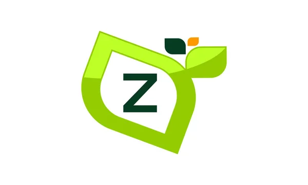 잎 초기 Z 로고 디자인 서식 파일 벡터 — 스톡 벡터