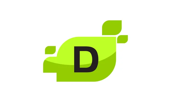Blad Initial D Logo ontwerp sjabloon Vector — Stockvector