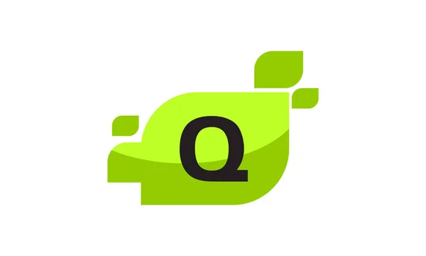 Folha inicial Q Logo Design Template Vector — Vetor de Stock