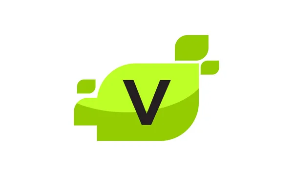Blad eerste V Logo ontwerp sjabloon Vector — Stockvector
