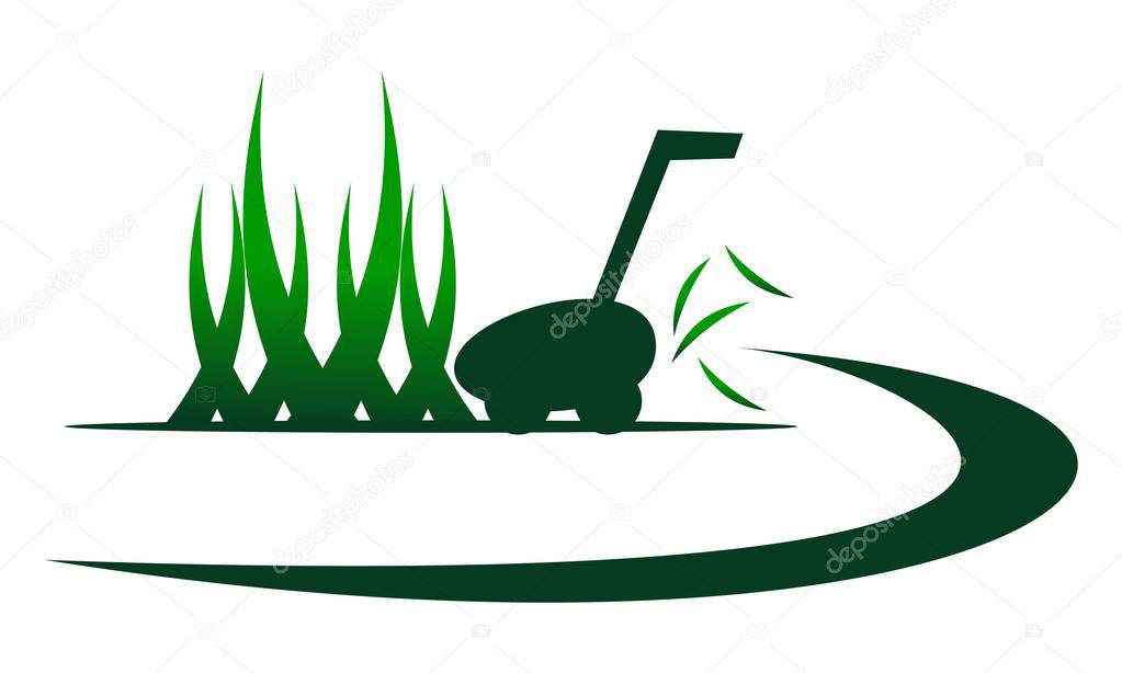 Lawn Mower Service Logo Design Template Vector