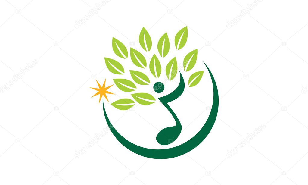 Music Tree Course Logo Design Template Vector