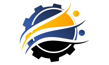 Dişli çözüm Logo tasarım şablonu vektör