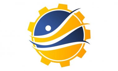 Dişli çözüm Logo tasarım şablonu vektör