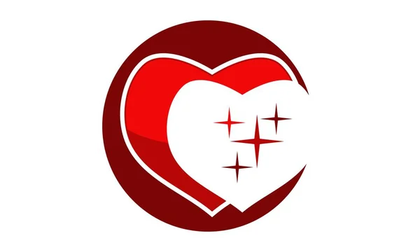 Vector de plantilla de diseño de logotipo moderno corazón — Archivo Imágenes Vectoriales