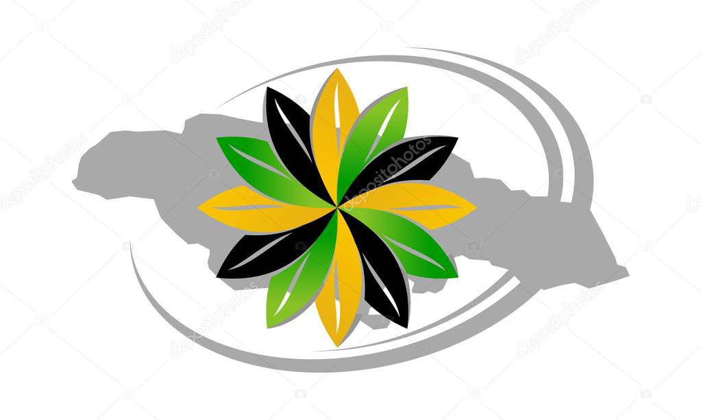 Jamaica Flower Logo Design Template Vector