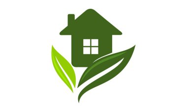 Eko ev Logo tasarım şablonu vektör