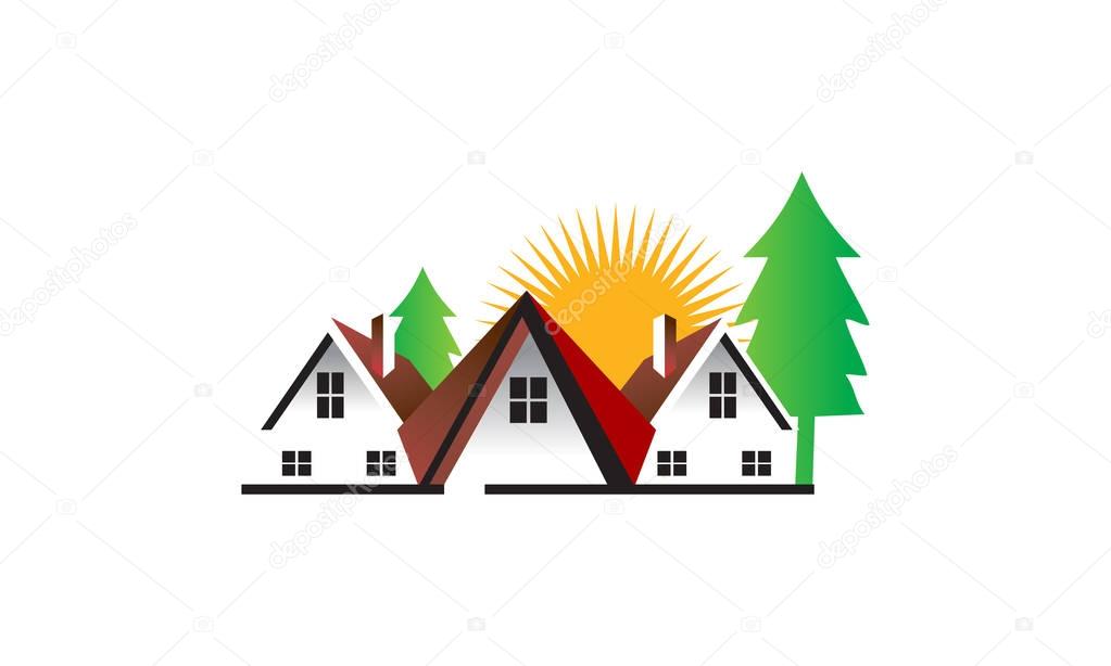 Real Estate Logo Design Template Vector