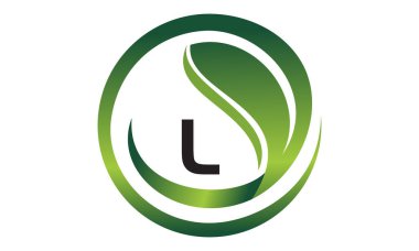 İlk L Logo tasarım şablonu vektör yaprak