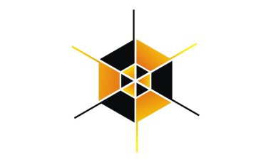 Altıgen Logo tasarım şablonu vektör