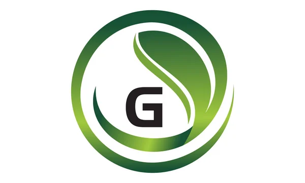 Leaf inledande G Logo Design mall vektor — Stock vektor