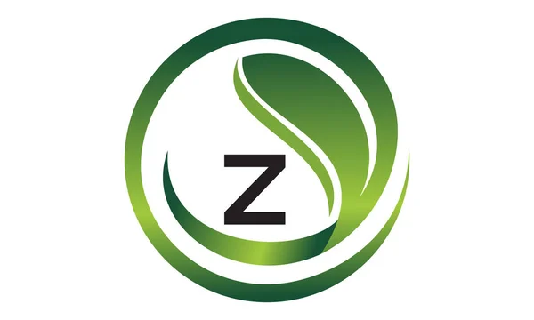 İlk Z Logo tasarım şablonu vektör yaprak — Stok Vektör