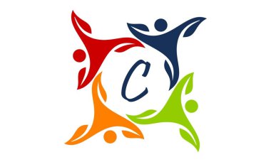 Yaprak insanlar sağlık birlikte harf C