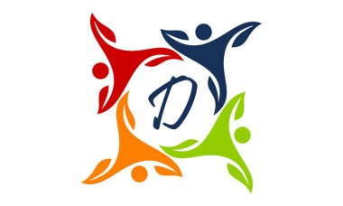 Yaprak insanlar sağlık birlikte harf D